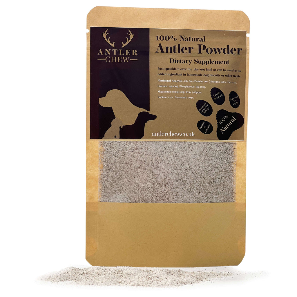 Easily sprinkle this nutrient-dense Antler Powder on your dog's food to enhance their meals with added protein and minerals.