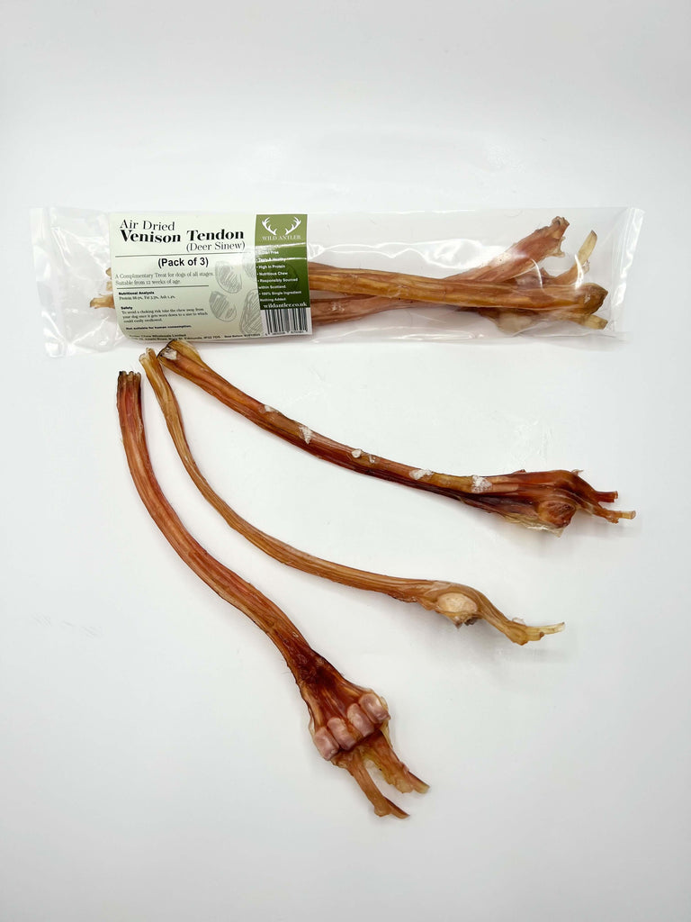 These long-lasting chews are made from 100% pure venison tendons, perfect for supporting dental health by helping to reduce plaque and tartar build-up.